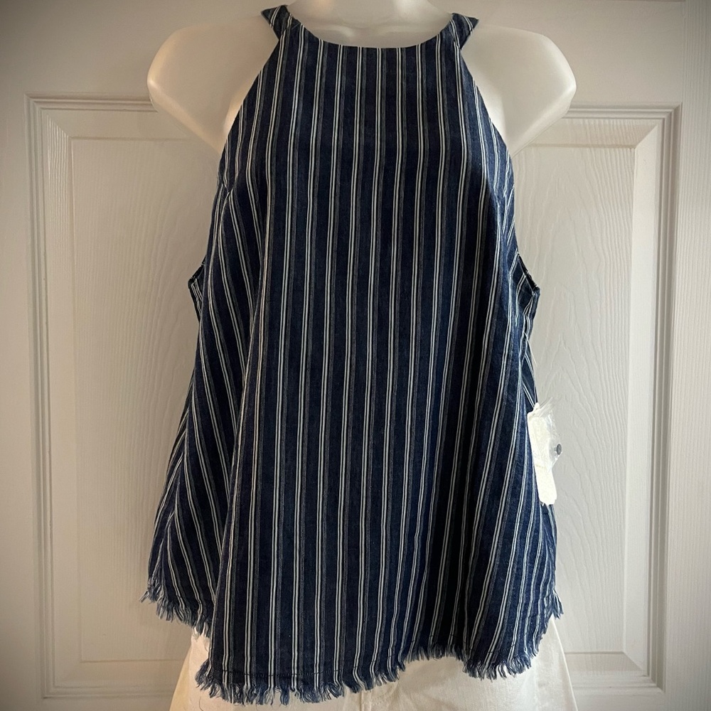🌷 NWT altar’d state Chambray Halter Top